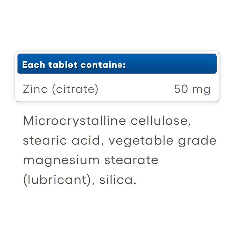 Natural Factors - Cinkov citrat 50 mg, 180 tablet - slika 2