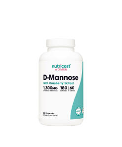 Nutricost D-Mannose with Cranberry Extract for Women 1300 mg (180 Capsules)