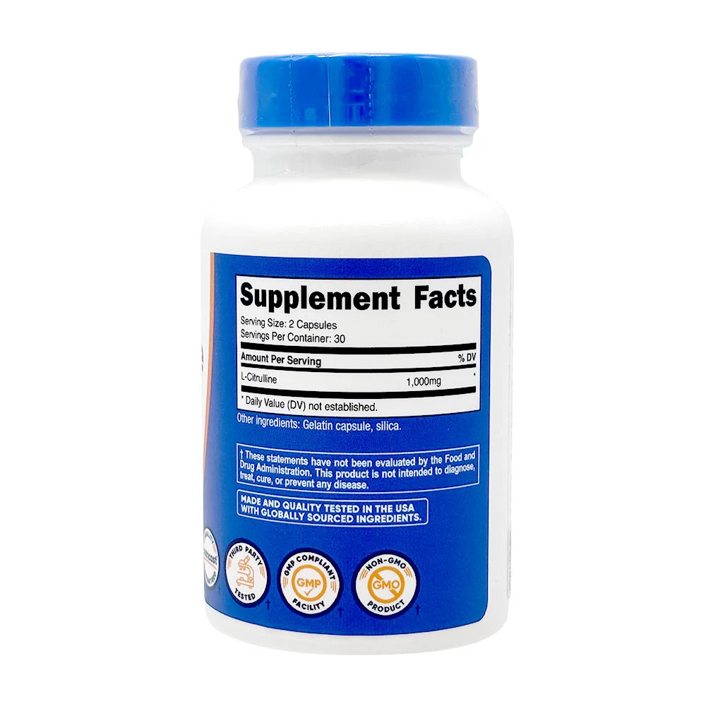 Nutricost - L-Citrulin 1000 mg, 60 kapsul - slika 2