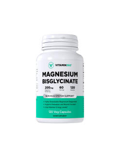 Vitamin360 Magnesium Bisglycinate 200 mg (120 Veg Capsules)