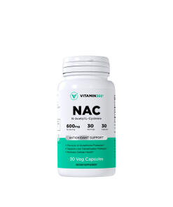 Vitamin360 NAC 600 mg - N-Acetyl L-Cysteine (30 Veg Capsules)